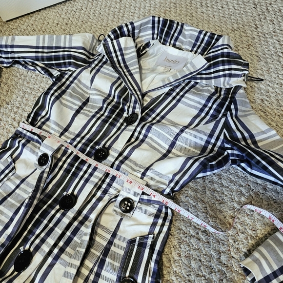 HP🎉 Laundry by Shelli Segal Plaid Trench Coat - Size M - Picture 14 of 16